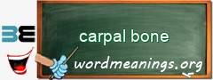 WordMeaning blackboard for carpal bone